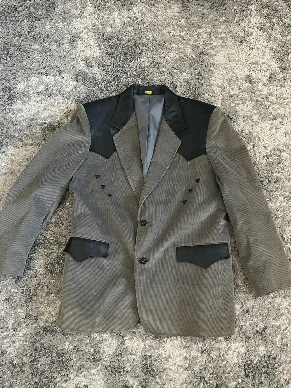 Vintage Pioneer Wear  Two-Tone Corduroy/Leather Blazer